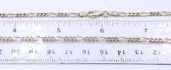 Italian vintage 925 sterling silver Figaro chain necklace