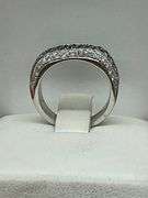 certified 14k white gold diamond ring / band