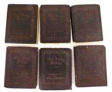 6 Antique Little Leather Library Holy Bible Books