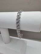 Huge Sparkling 23.5 Ctw 14 Kt White Gold Plated Tennis Bracelet 14 Kt Gold Plated Tennis Bracelet