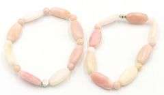 Set of 2 quartz bangles with 925 sterling silver