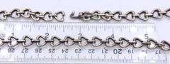Vintage 925 Sterling Silver Heart Shaped Link Chain Necklace