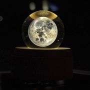 3D Crystal Rotating Moon Ball Music Box