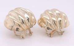 Vintage 95 Sterling Silver Signed Dome Earrings