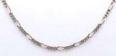 Italian vintage 925 sterling silver Figaro chain necklace