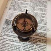 Black Nautical Compass Hourglass