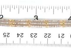 14kt Yellow gold 1ctw 3 row fancy flexible link bracelet