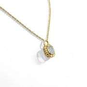 18k (750) Yello gola Lock Shape Pendant with Natural Diamond Illusion setting
