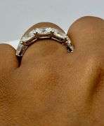 18K Oval Cut White Gold Lab Diamond Wedding Band