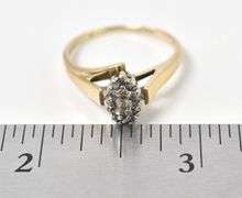 Heavenly 10K Yellow Gold Diamond Cluster Ring