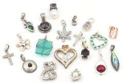 Group lot of Vintage 925 sterling silver pendants