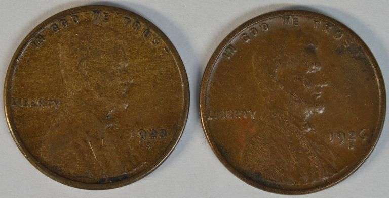 Sharp 1923-S and 1926-S Lincoln Cents in XF