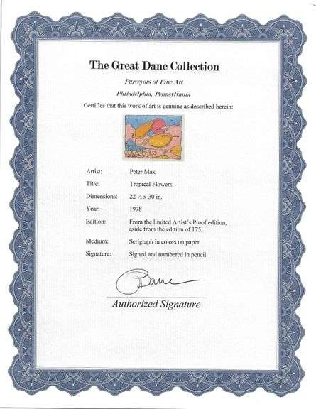 Highly Collectible Peter Max Serigraph Signed from the 1970's