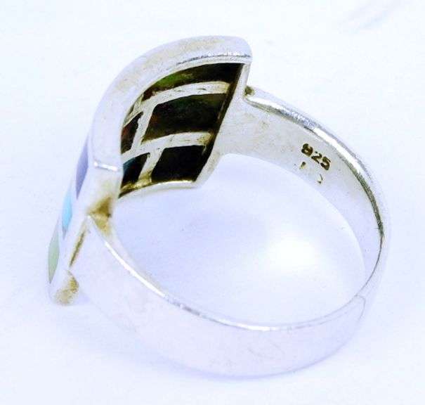 Vintage Sterling Gemstone Ring, Size 8.5