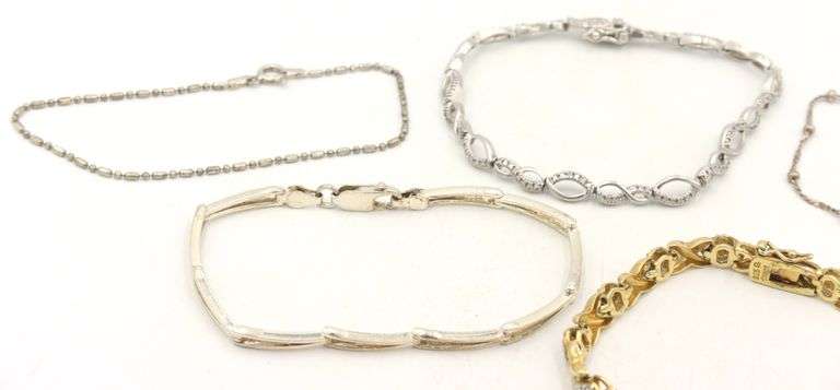 Group lot of 8 Vintage 925 sterling silver bracelets