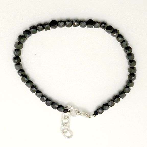 Hand made European gem stone silver braclet. Size 7"