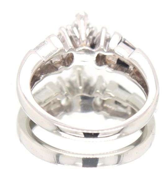 Platinum Marquise 3 Stone Diamond Engagement Ring