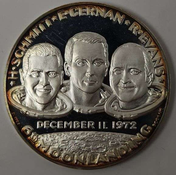Apollo 17 - 6th Moon Landing, 99.99 Silver Medal