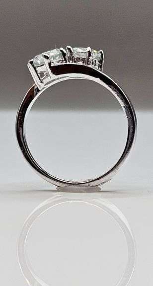 14 Kt White Gold Plated Twin Solitaire 3.5 Ct Ice White Fire Moissanite Ring