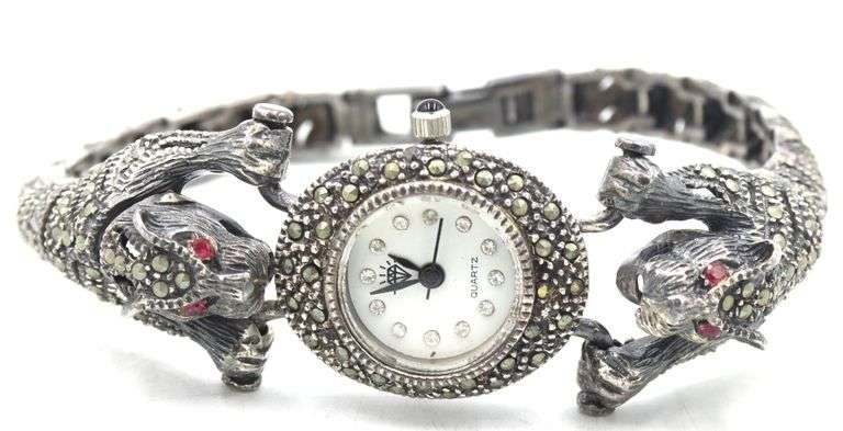 925 Sterling silver marcasite watch