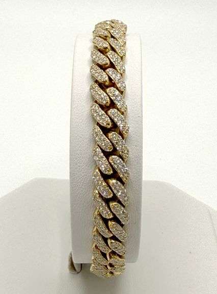 10k Gold Diamond Curb Chain Bracelet