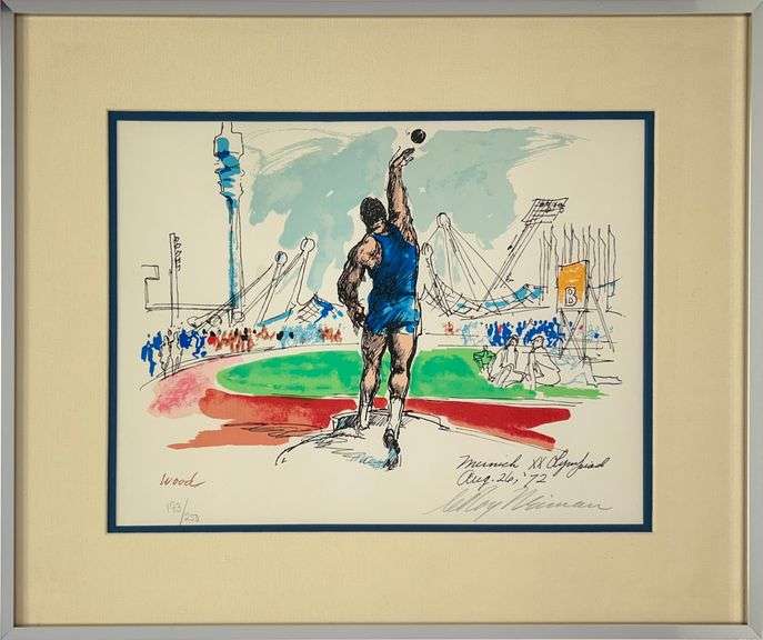 Highly Collectible Hand Signed LeRoy Neiman Olympics Serigraph