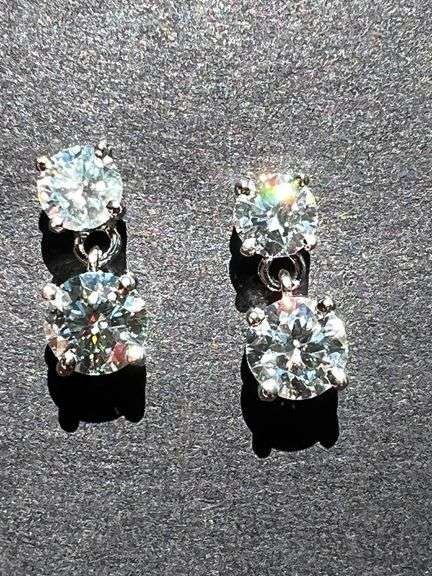 Sparkling 3.25 Cttw White E-F Fire Moissanite Drop Earrings