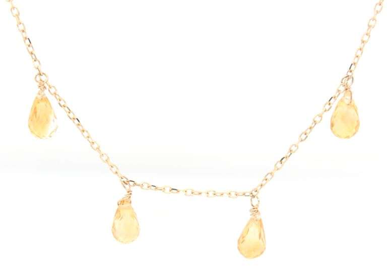 14kt Yellow gold Briolette Citrine necklace
