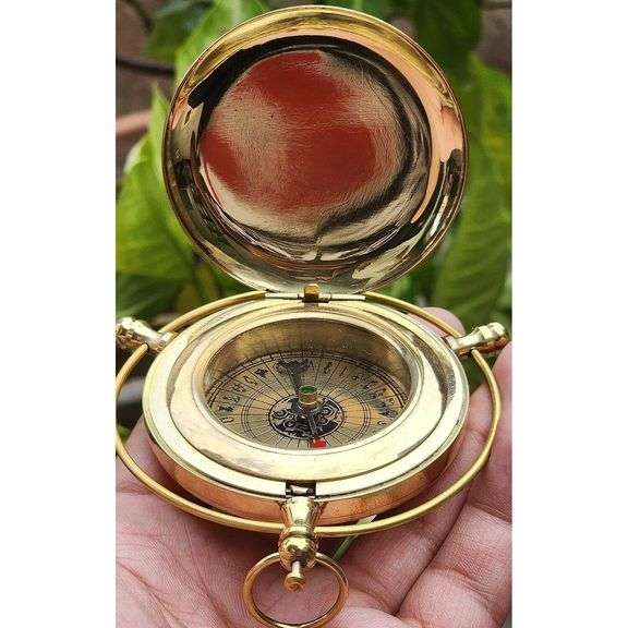 Brass Compass Alethiometer with Nautical Case