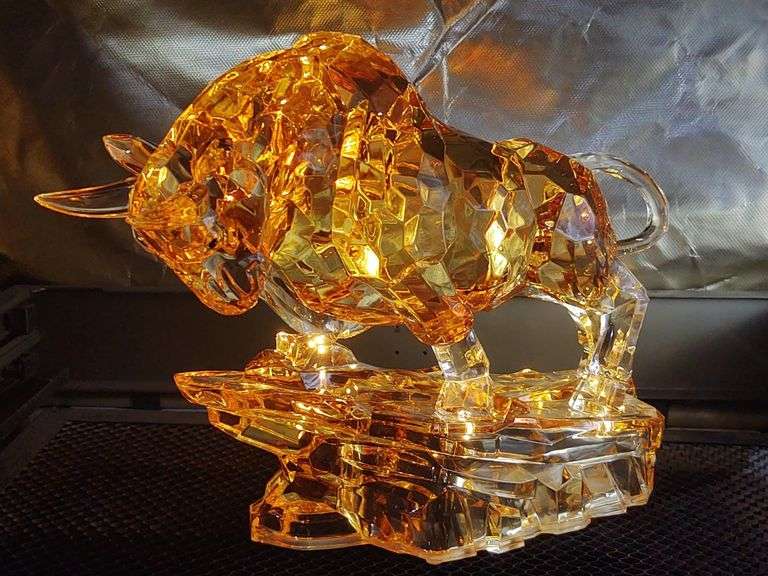 Large Charging Bull Art Made of Acrylic