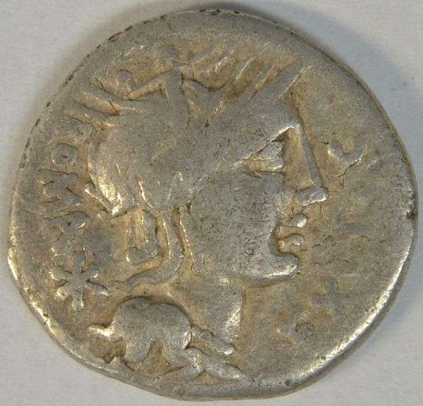 Nice M Sergius Silus Roman Republic Silver Denarius, 116-115 BC