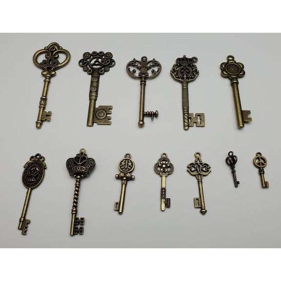 Lot of 12 Unique Bronze Keys