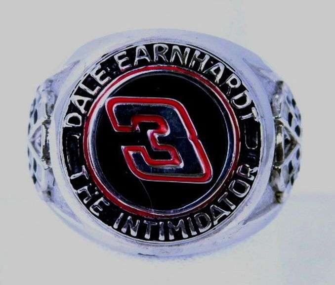 Vintage Sterling Silver Dale Earnhardt Nascar Ring, 8.5