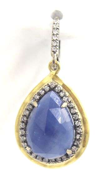 18kt Yellow gold Sapphire and diamond drop earrings