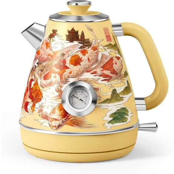 Retro Electric Kettle with Thermometer