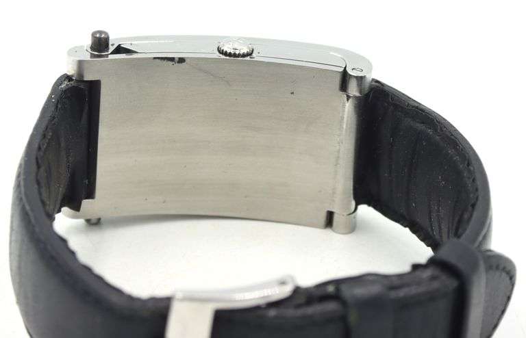 Corum Tabogan quartz blue dial rectangler watch