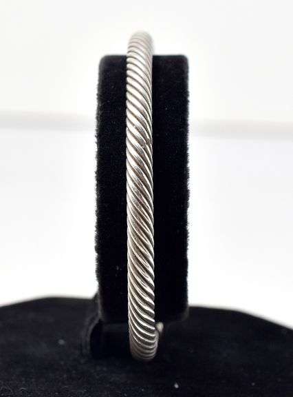 CZ Gemstone Cuff Bracelet in Sterling Silver. 27.0 grams.