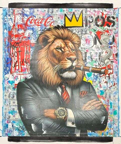 Spectacular Mural Size Jozza 'One of a kind' Mixed Media on Canvas