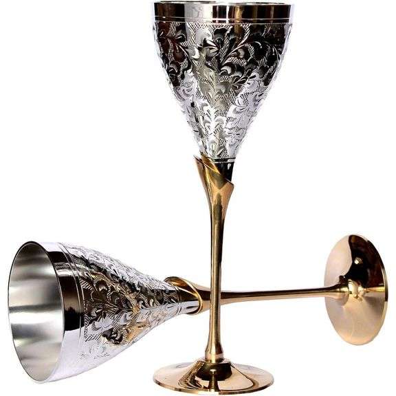 Engraved Silver Polished Champagne Flutes