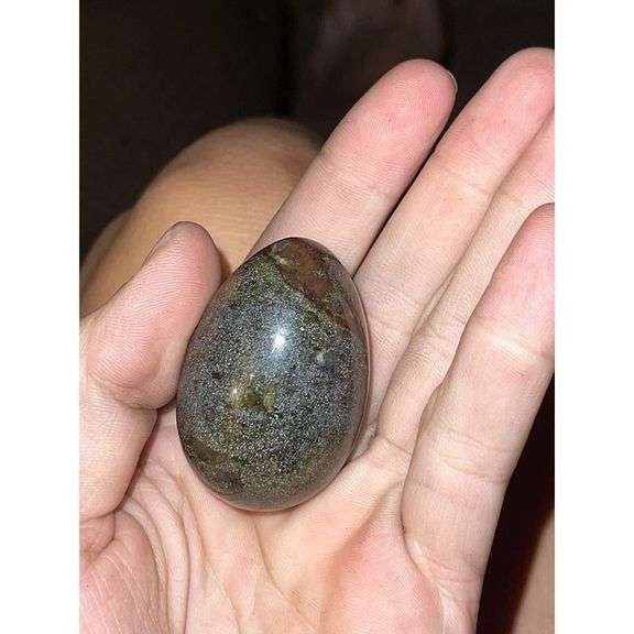 Dragon Blood Jasper Gemstone Egg with Stand