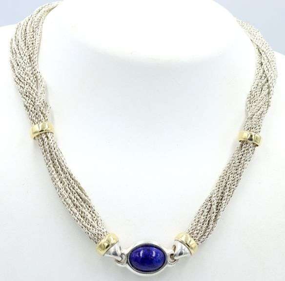 Set of 925 sterling silver multi strand necklace and matching bracelet