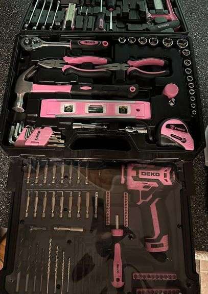 Home Mechanic Toolbox & 12V Cordless Drill Combo Set