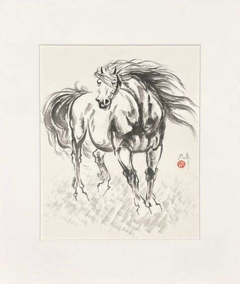 Stunning Watercolor Horse Yin Ping Zheng Untitled