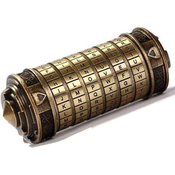 Da Vinci Code Mini Cryptex Lock Box with Hidden Compartment