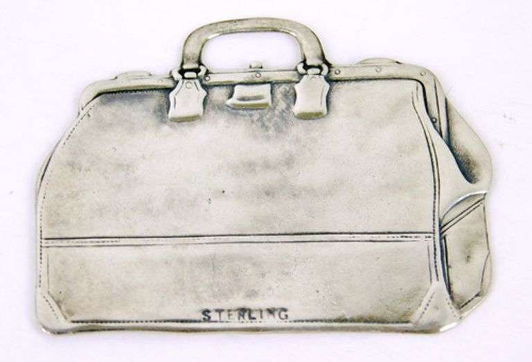 Antique Sterling Figural Luggage Tag
