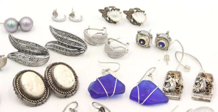 Group lot of Vintage 925 sterling silver earrings