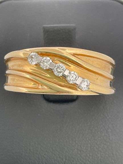 MEN'S BRAND NEW CERTIFIED 14K YELLOW GOLD DIAMOND RING