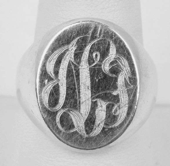 Chunky Vintage Sterling Silver Signet Ring, Size 10