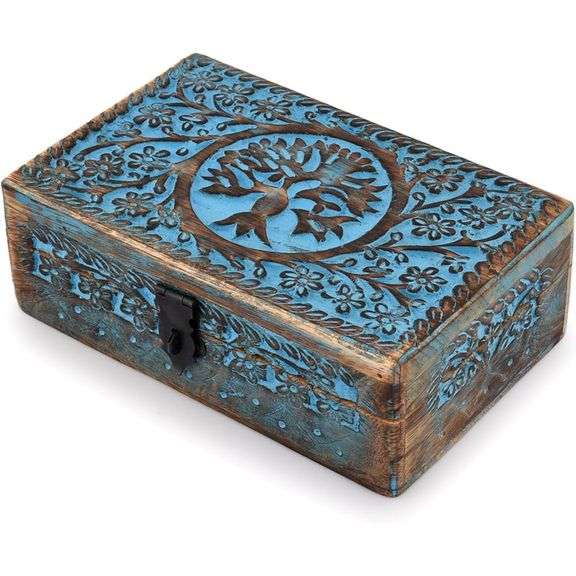 Tree of Life Handcarved Wooden Box