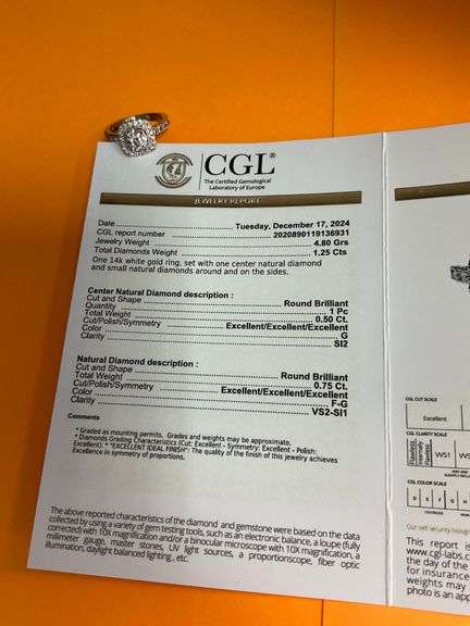 CERTIFIED BRAND NEW 14K WHITE GOLD DIAMOND ENGAGEMENT RING